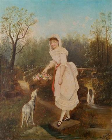 Ifj. MARKÓ Károly | Young woman with a dog
