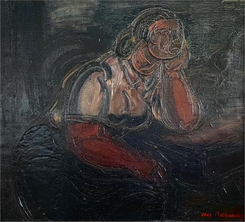 Barcsay Jenő | Woman leaning on table