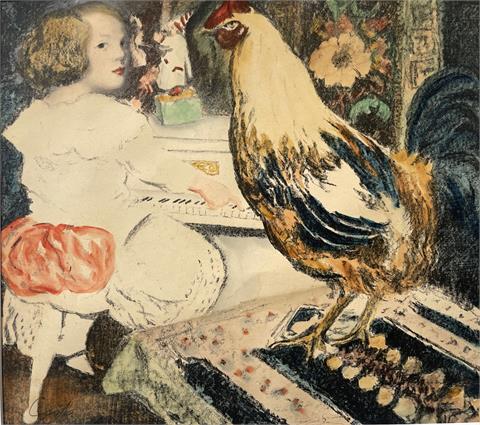 Csok István | Züzü playing piano in the company of a rooster